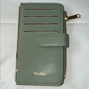 NWOT- Green Badiya  Wallet with Gold Accents
